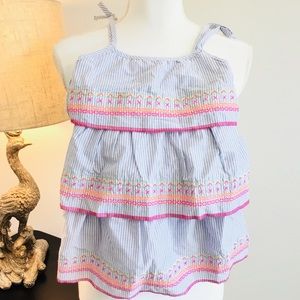 Limited too pinstripe 3 tiered toddler dress